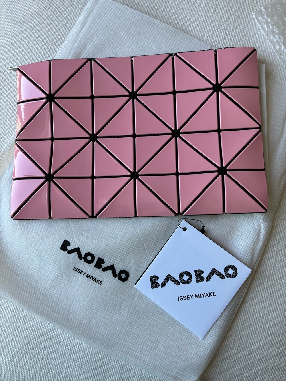 *NWT* Bao Bao Issey Miyake Geometric Pouch | Made in Japan | Pink Bi-Color
